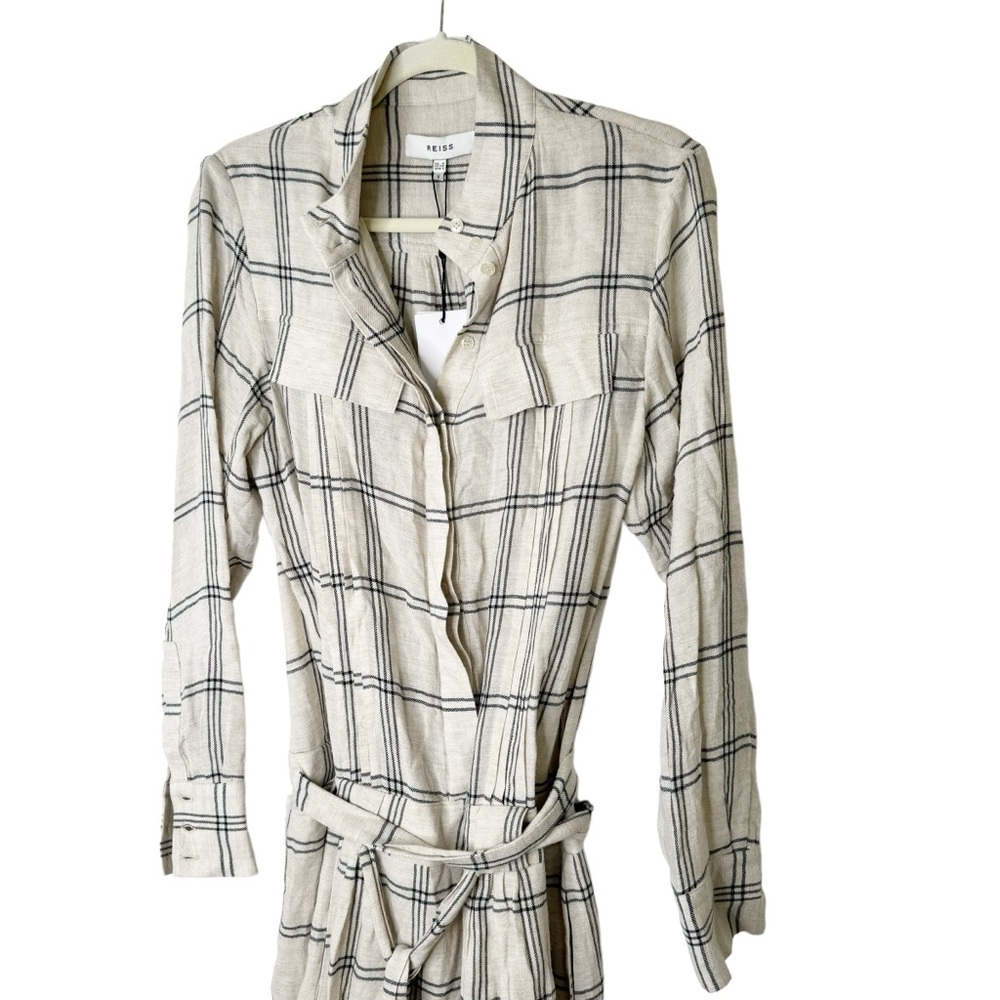 NWT Reiss Dasha-Check Dress With Tie Size 2 - Picture 5 of 9
